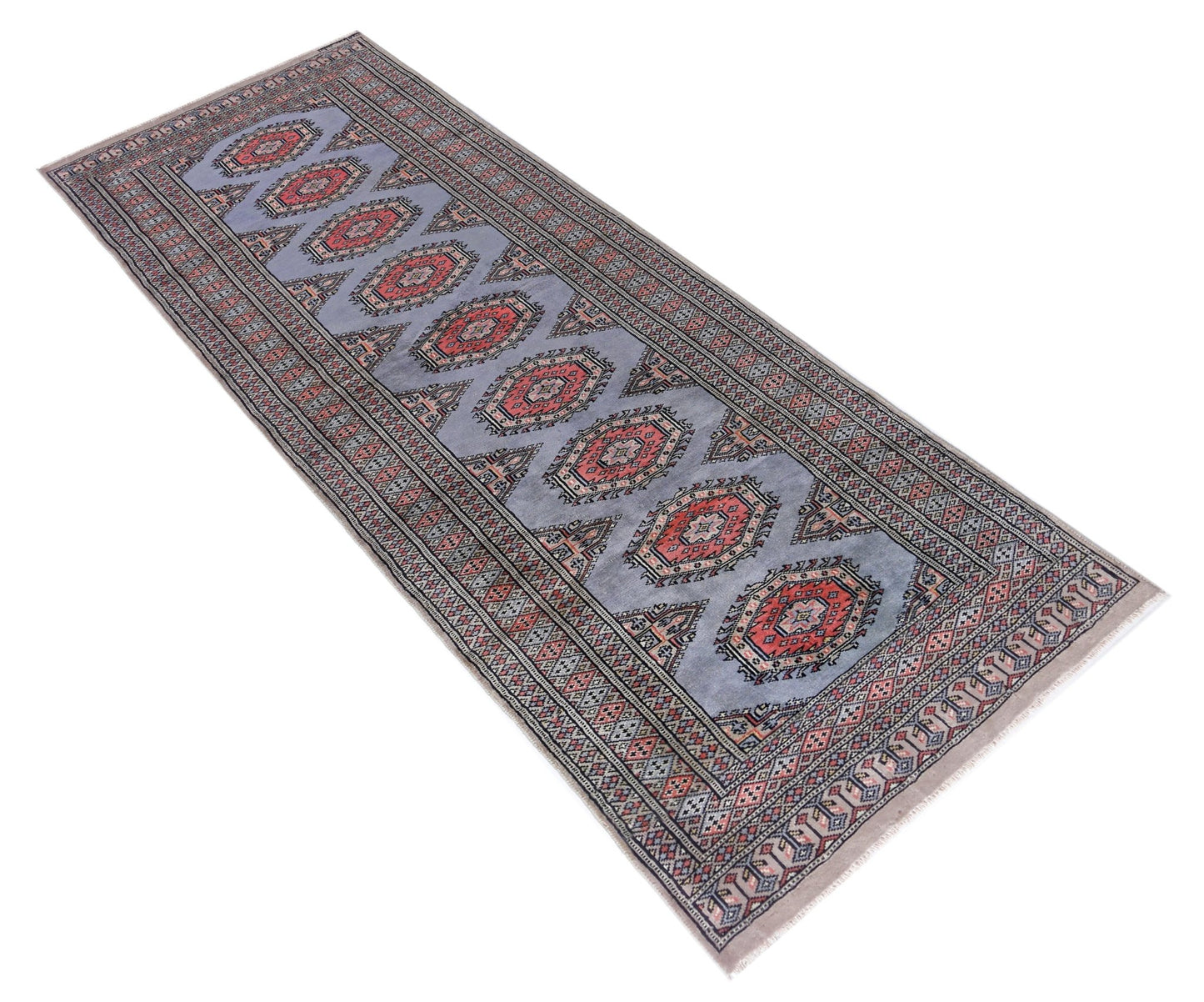 Handmade Vintage Princess Bokhara Hallway Runner | 224 x 78 cm | 7'4" x 2'6" - Najaf Rugs & Textile