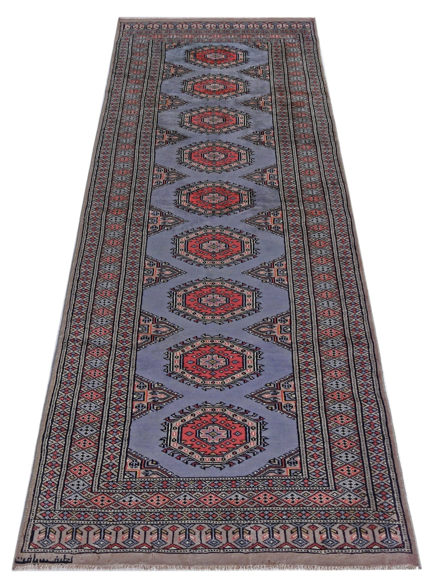 Handmade Vintage Princess Bokhara Hallway Runner | 224 x 78 cm | 7'4" x 2'6" - Najaf Rugs & Textile