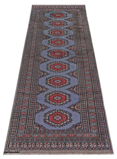 Handmade Vintage Princess Bokhara Hallway Runner | 224 x 78 cm | 7'4" x 2'6" - Najaf Rugs & Textile