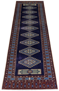 Handmade Vintage Princess Bokhara Hallway Runner | 252 x 75 cm | 8'4" x 2'6" - Najaf Rugs & Textile