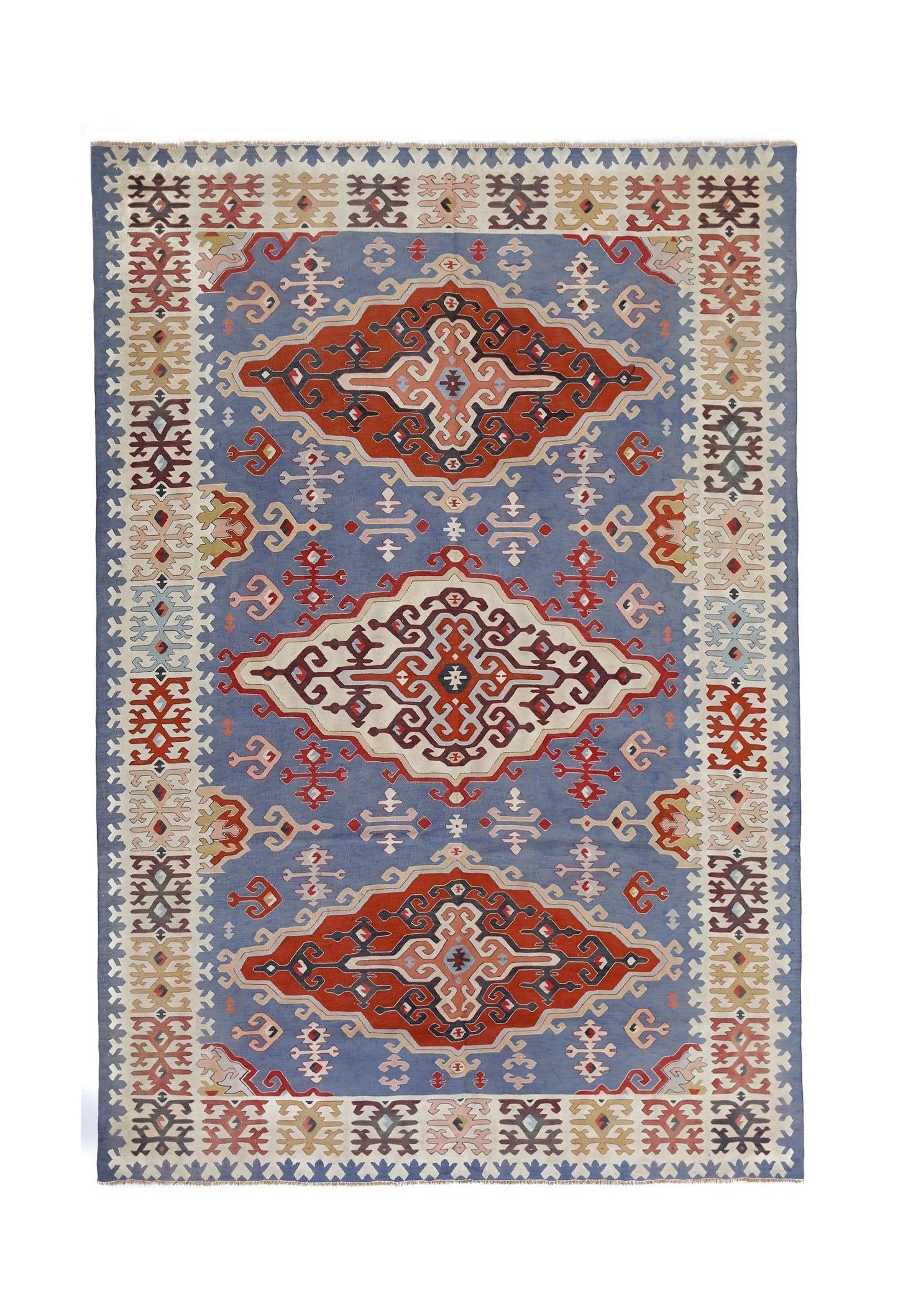 Handmade Vintage Serbian Kilim | 290 x 199 cm | 9'6" x 6'6" - Najaf Rugs & Textile