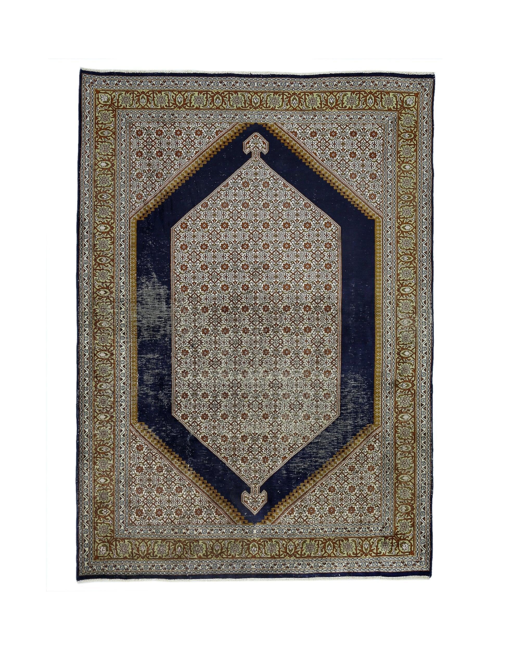 Vintage Silk Kashmiri Rug