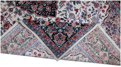 Handmade Vintage Silk Kashmiri Rug | 248 x 166 cm | 8'2" x 5'5" - Najaf Rugs & Textile