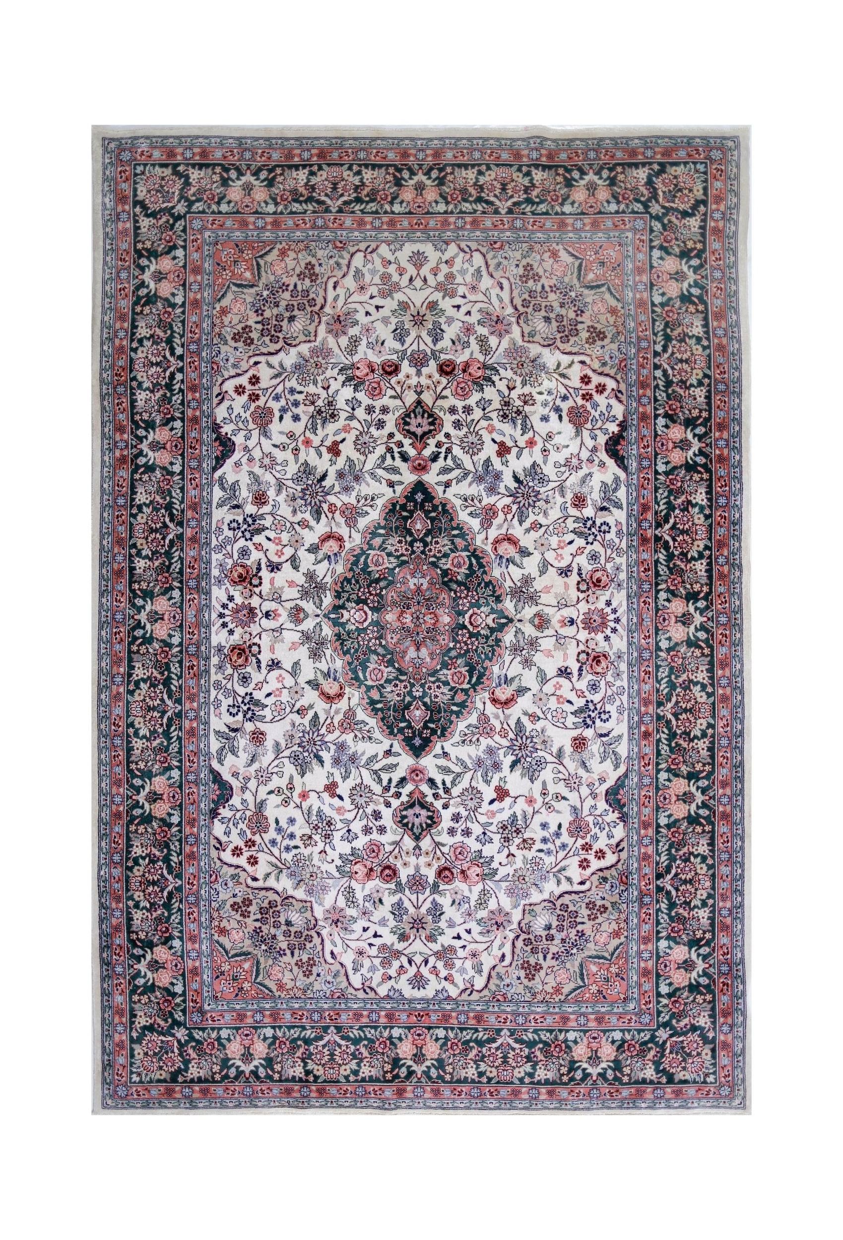 Vintage Silk Kashmiri Rug