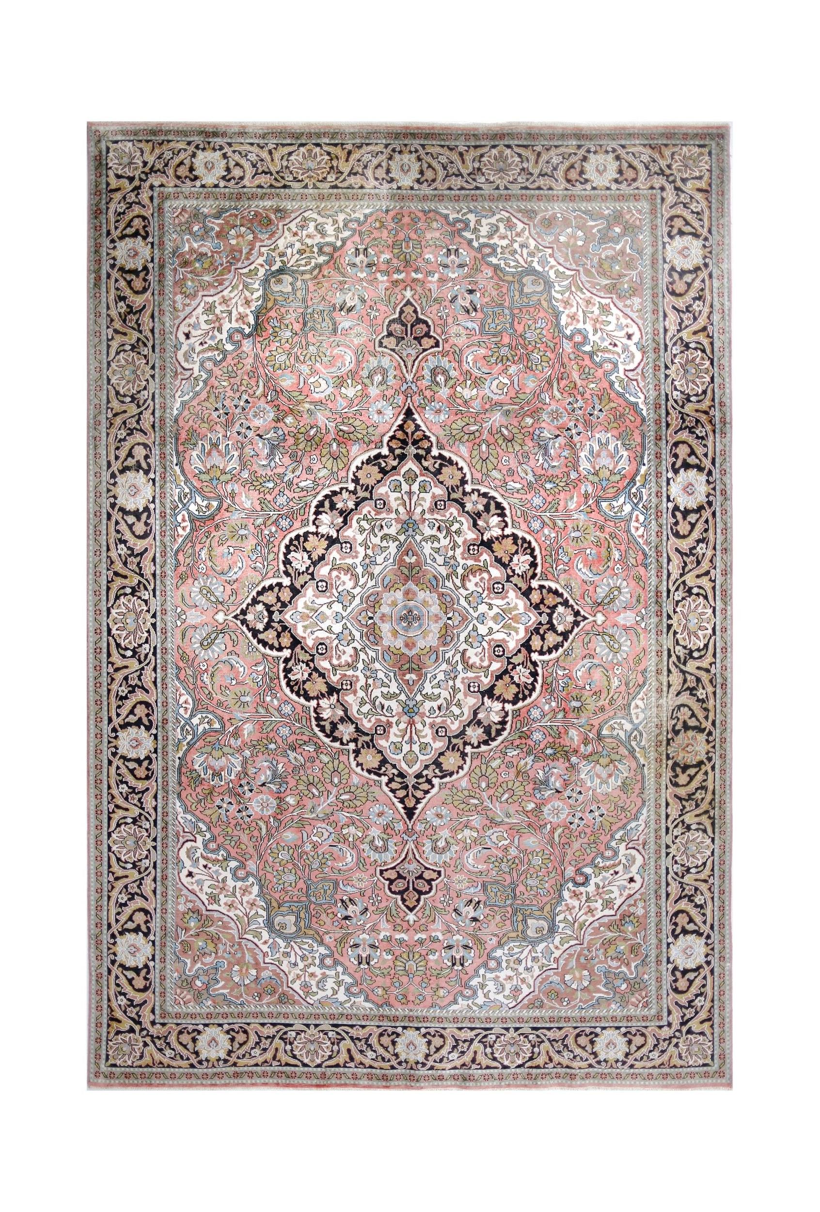 Vintage Silk Kashmiri Rug