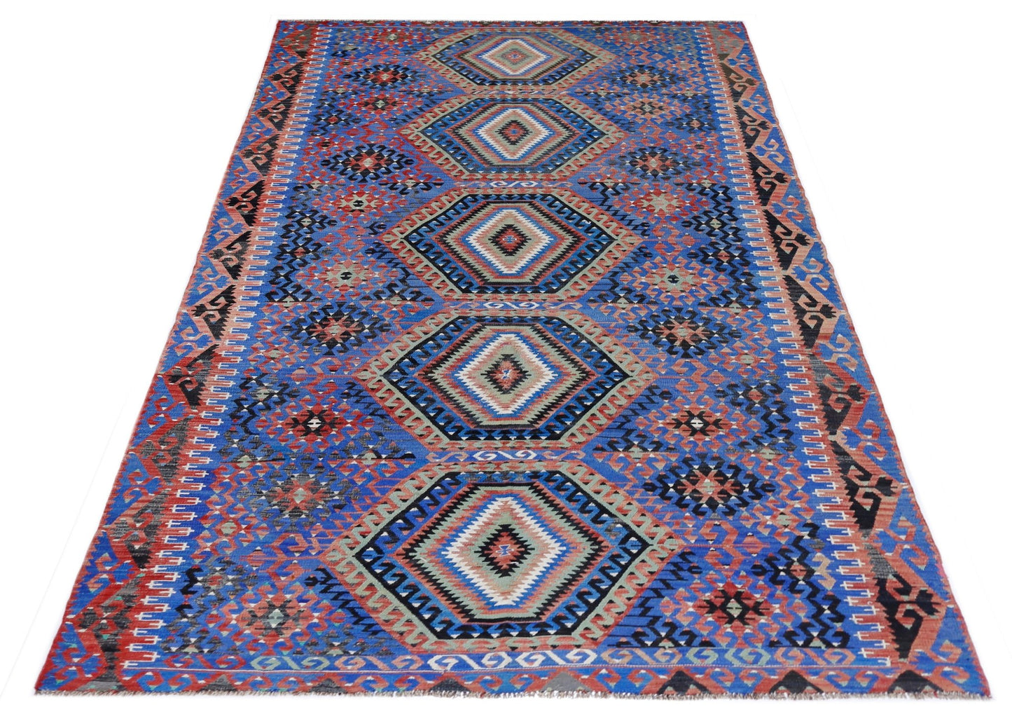 Handmade Vintage Turkish Kilim | 314 x 176 cm | 10'4" x 5'9" - Najaf Rugs & Textile