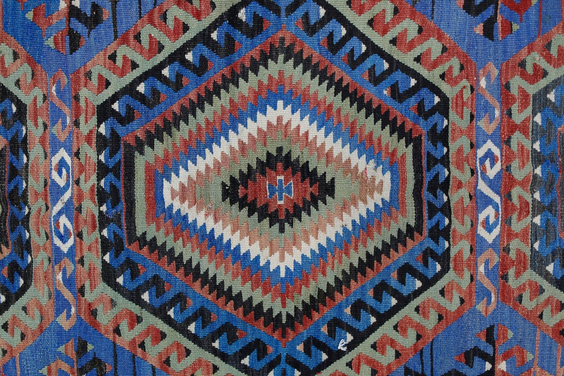 Handmade Vintage Turkish Kilim | 314 x 176 cm | 10'4" x 5'9" - Najaf Rugs & Textile