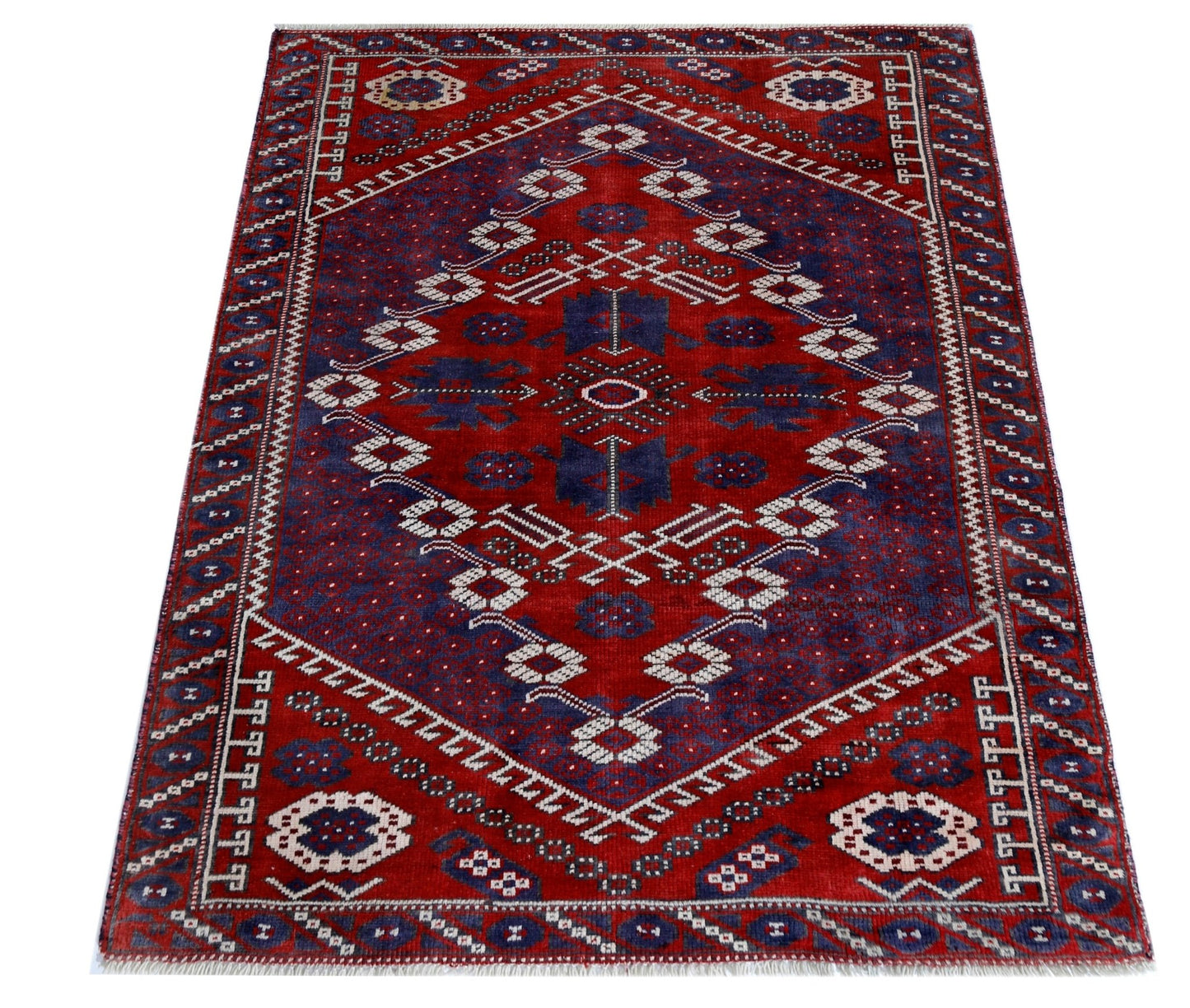 Handmade Vintage Turkish Rug | 143 x 104 cm | 4'8" x 3'2" - Najaf Rugs & Textile