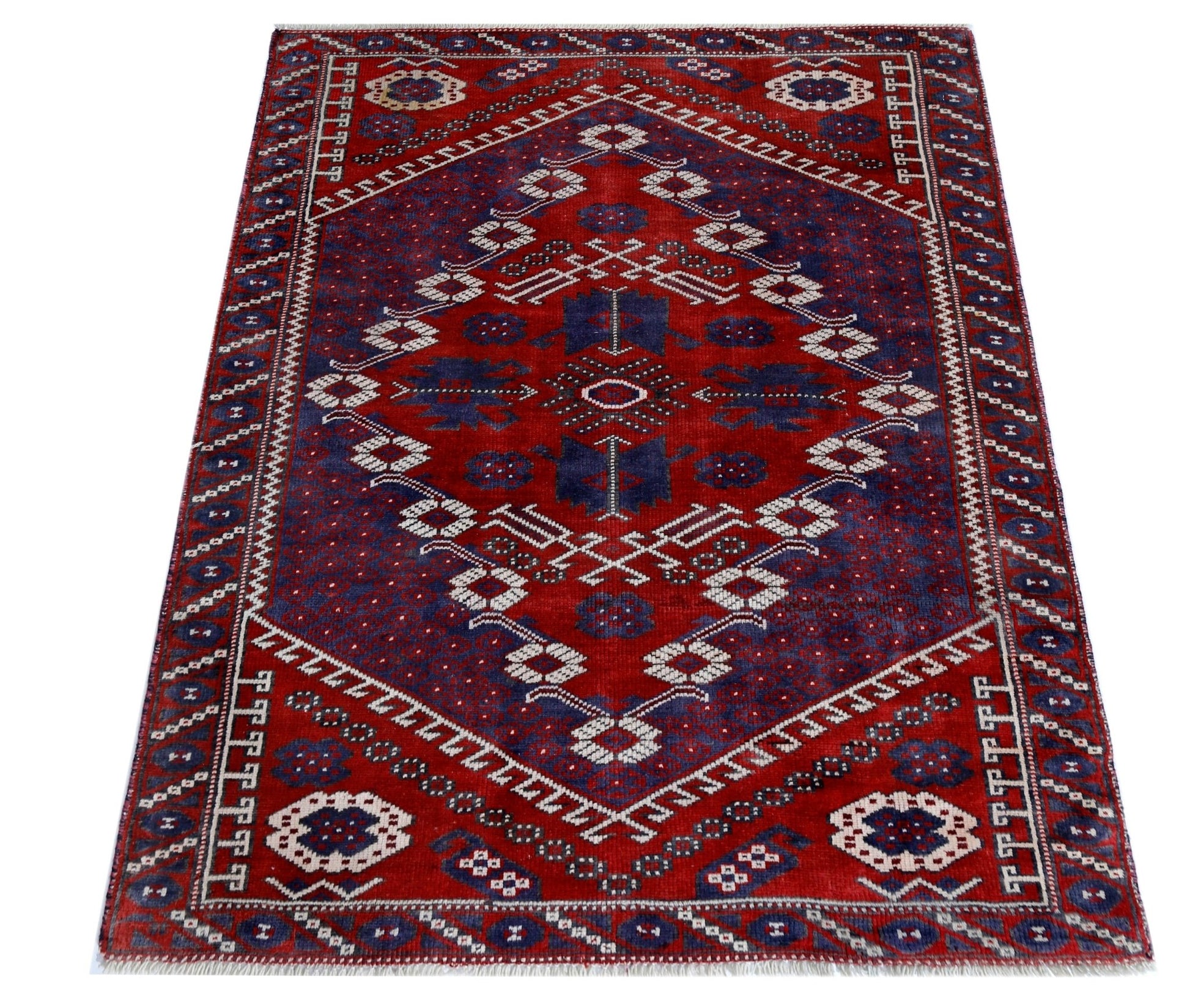 Handmade Vintage Turkish Rug | 143 x 104 cm | 4'8" x 3'2" - Najaf Rugs & Textile