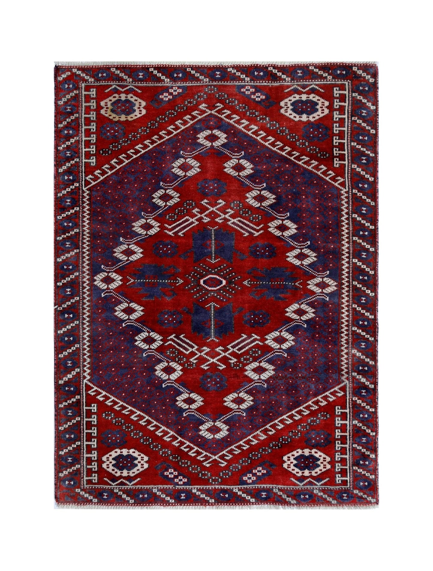 Handmade Vintage Turkish Rug | 143 x 104 cm | 4'8" x 3'2" - Najaf Rugs & Textile