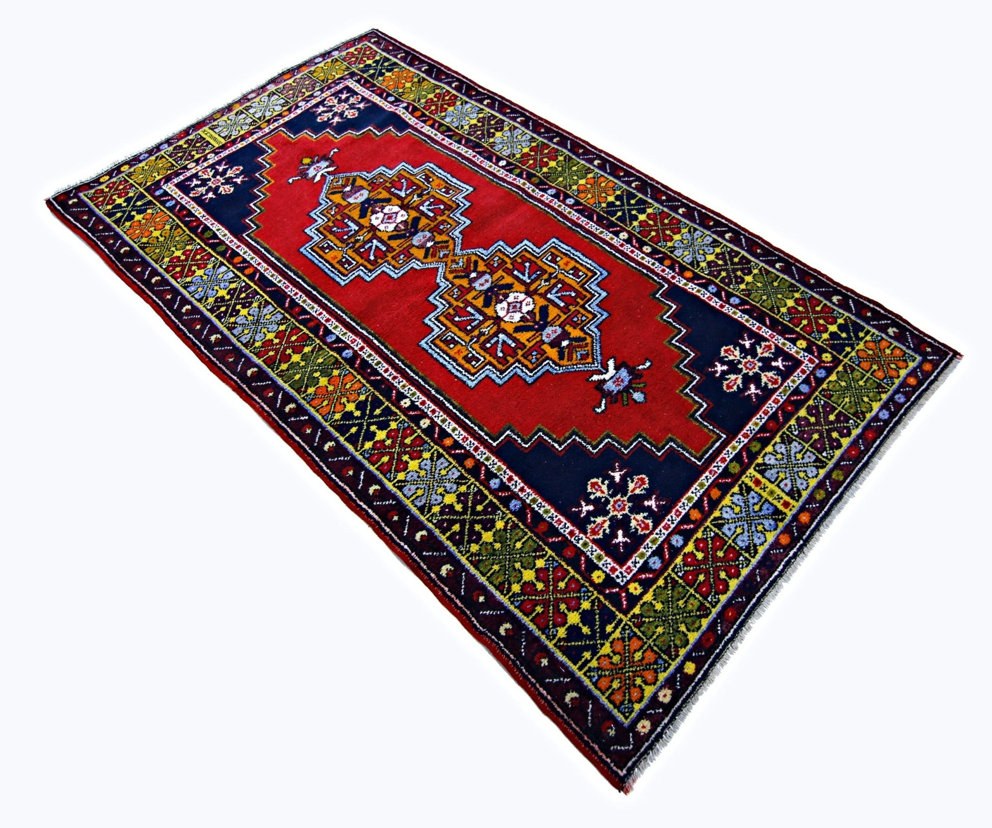 Handmade Vintage Turkish Rug | 212 x 122 cm | 6'11" x 4' - Najaf Rugs & Textile