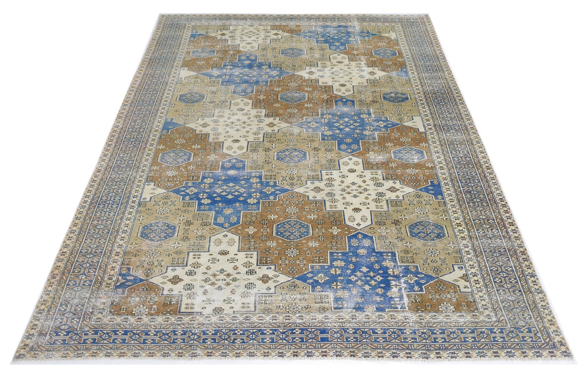 Handmade Vintage Persian Rug | 272 x 182 cm | 8'11" x 6' - Najaf Rugs & Textile