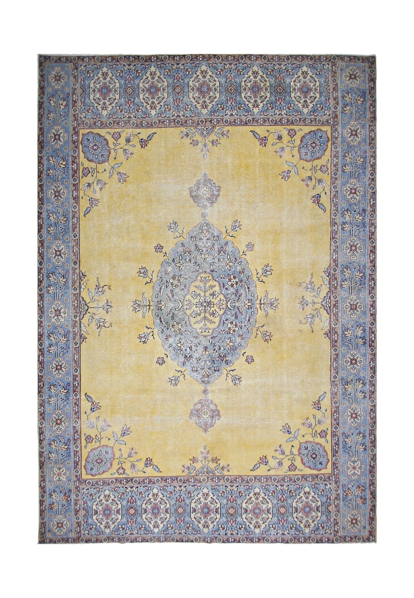 Handmade Vintage Persian Tabriz Rug | 359 x 273 cm | 11'9" x 8'11" - Najaf Rugs & Textile