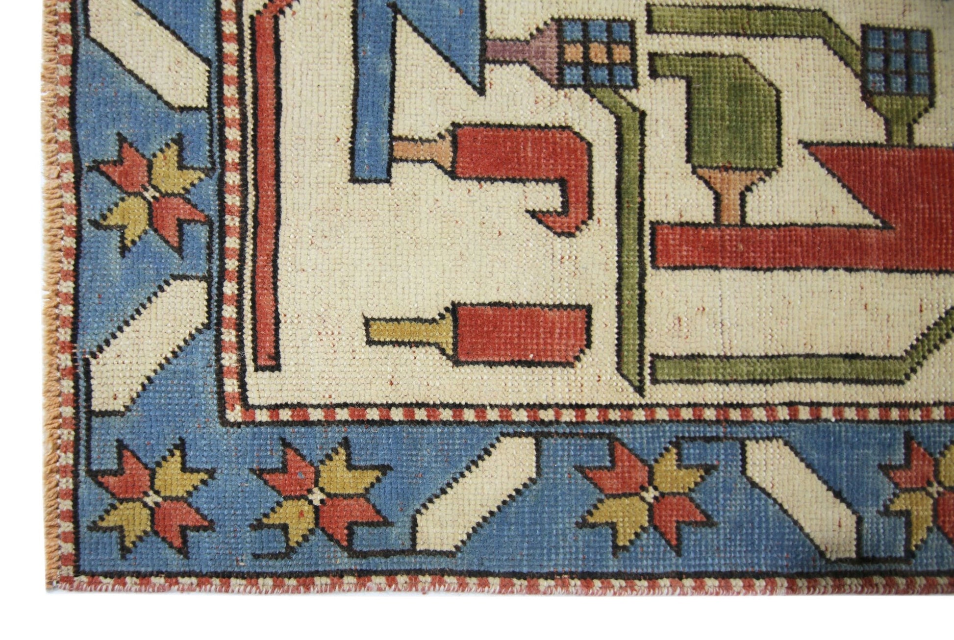 Handmade Vintage Turkish Kars Rug | 339 x 218 cm | 11'2" x 7'2" - Najaf Rugs & Textile