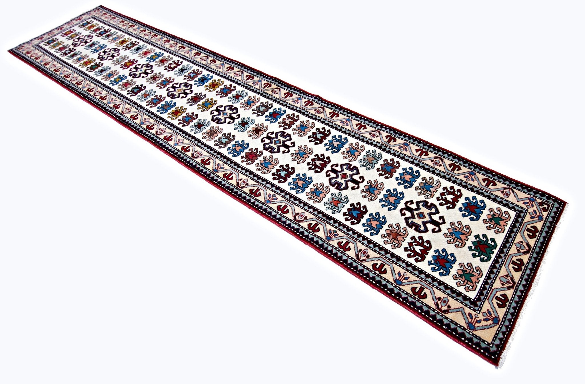 Handmade Vintage Turkish Hallway Runner | 328 x 70 cm | 10'9" x 2'4" - Najaf Rugs & Textile