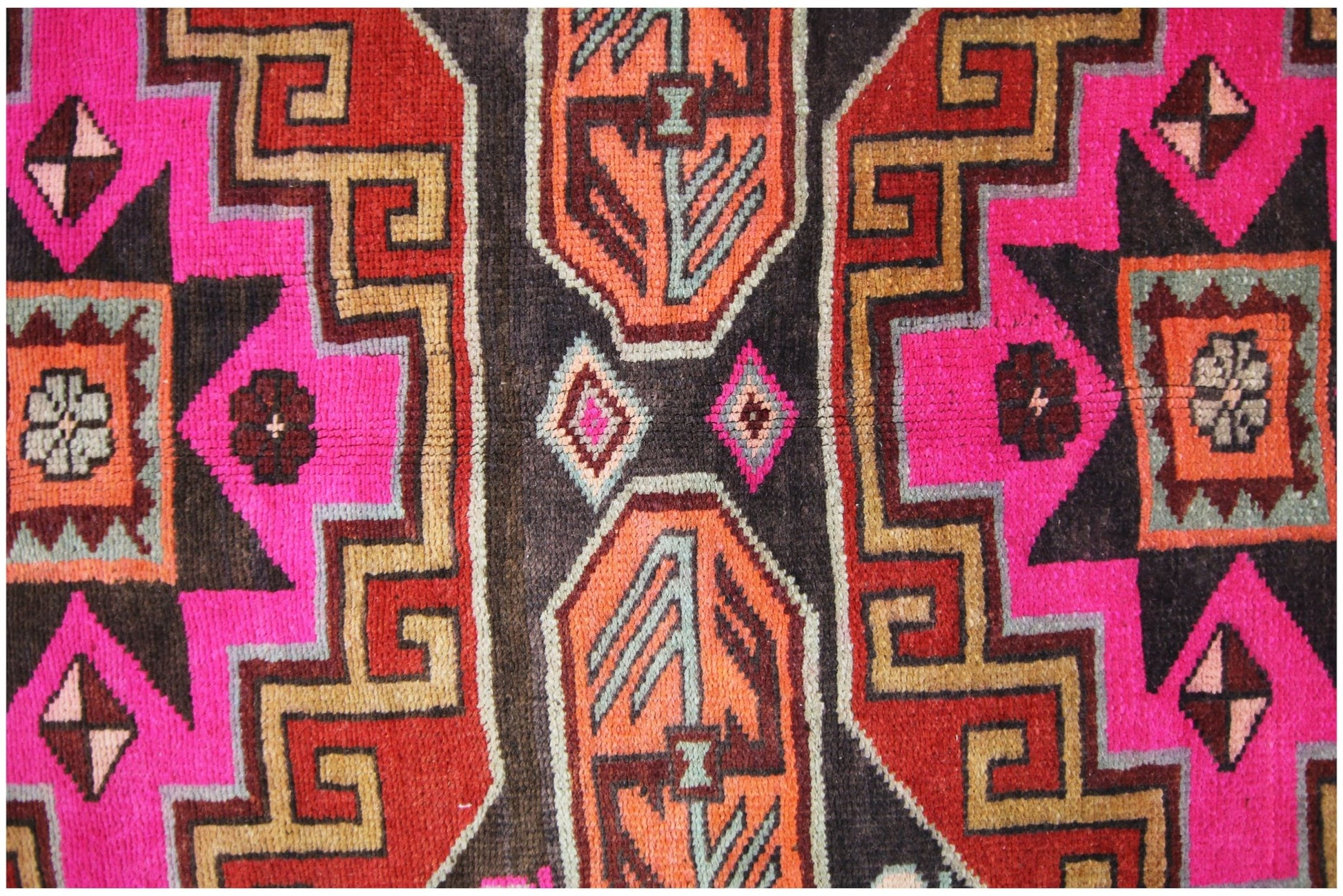 Handmade Vintage Turkish Kars Hallway Runner | 377 x 146 cm | 12'4" x 4'9" - Najaf Rugs & Textile