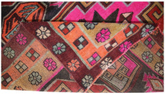 Handmade Vintage Turkish Kars Hallway Runner | 377 x 146 cm | 12'4" x 4'9" - Najaf Rugs & Textile