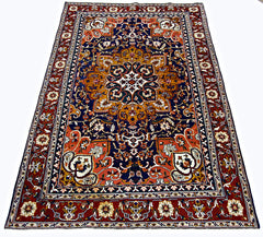 Handmade Vintage Persian Kashan Rug | 185 x 121 cm | 6'1" x 3'11" - Najaf Rugs & Textile