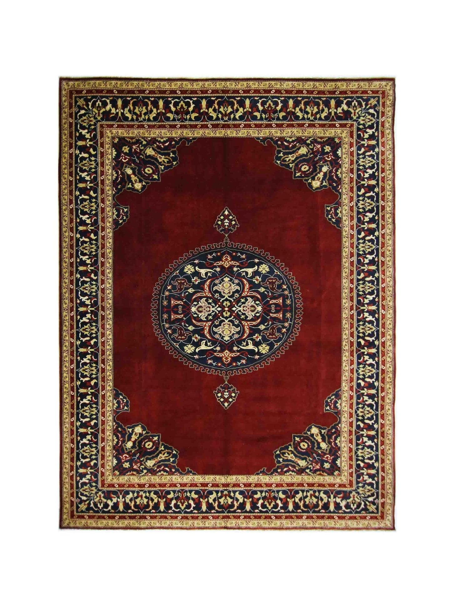 Handmade Vintage Turkish Rug | 337 x 273 cm | 11'1" x 8'11" - Najaf Rugs & Textile