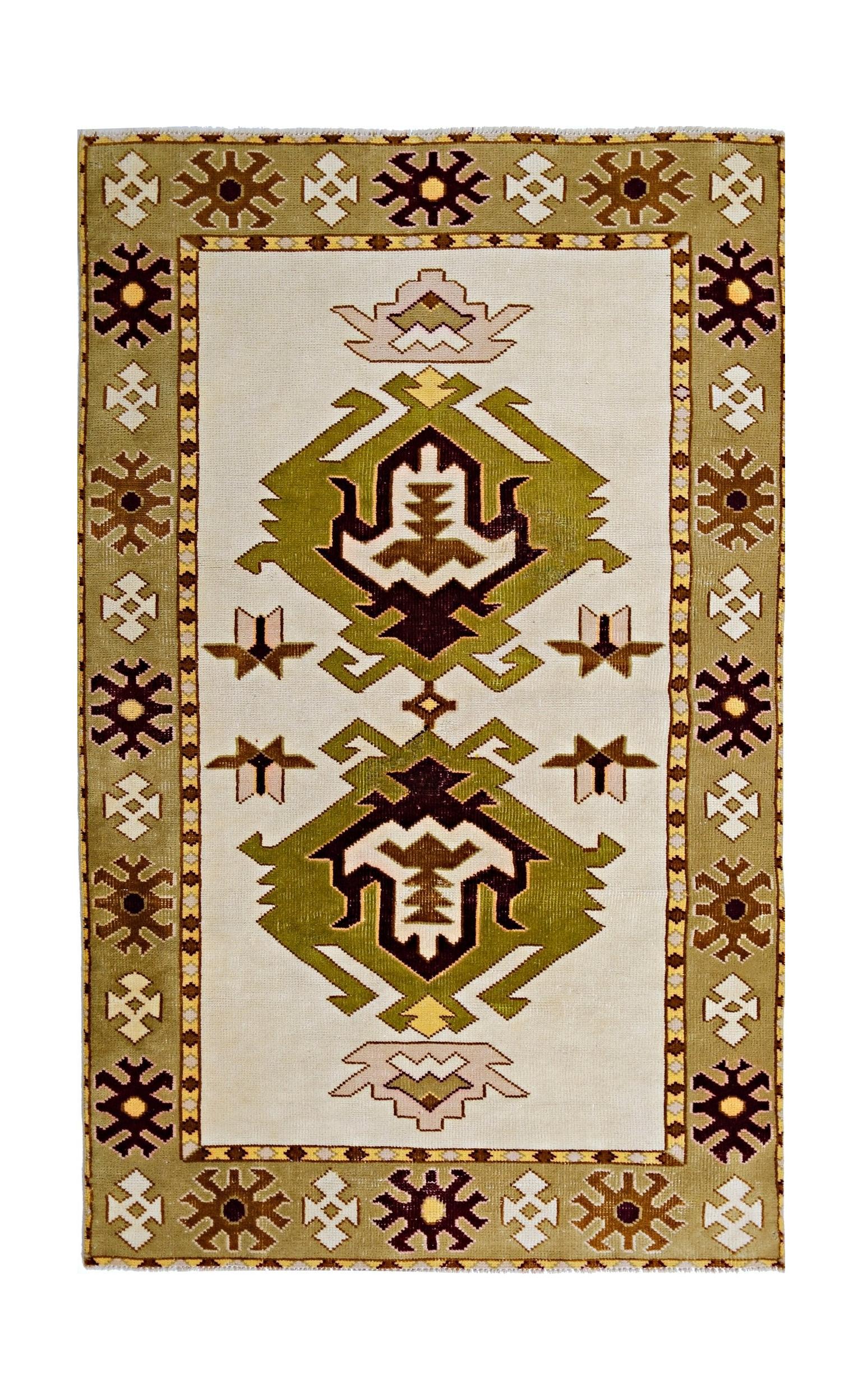 Vintage Turkish Milas Rug