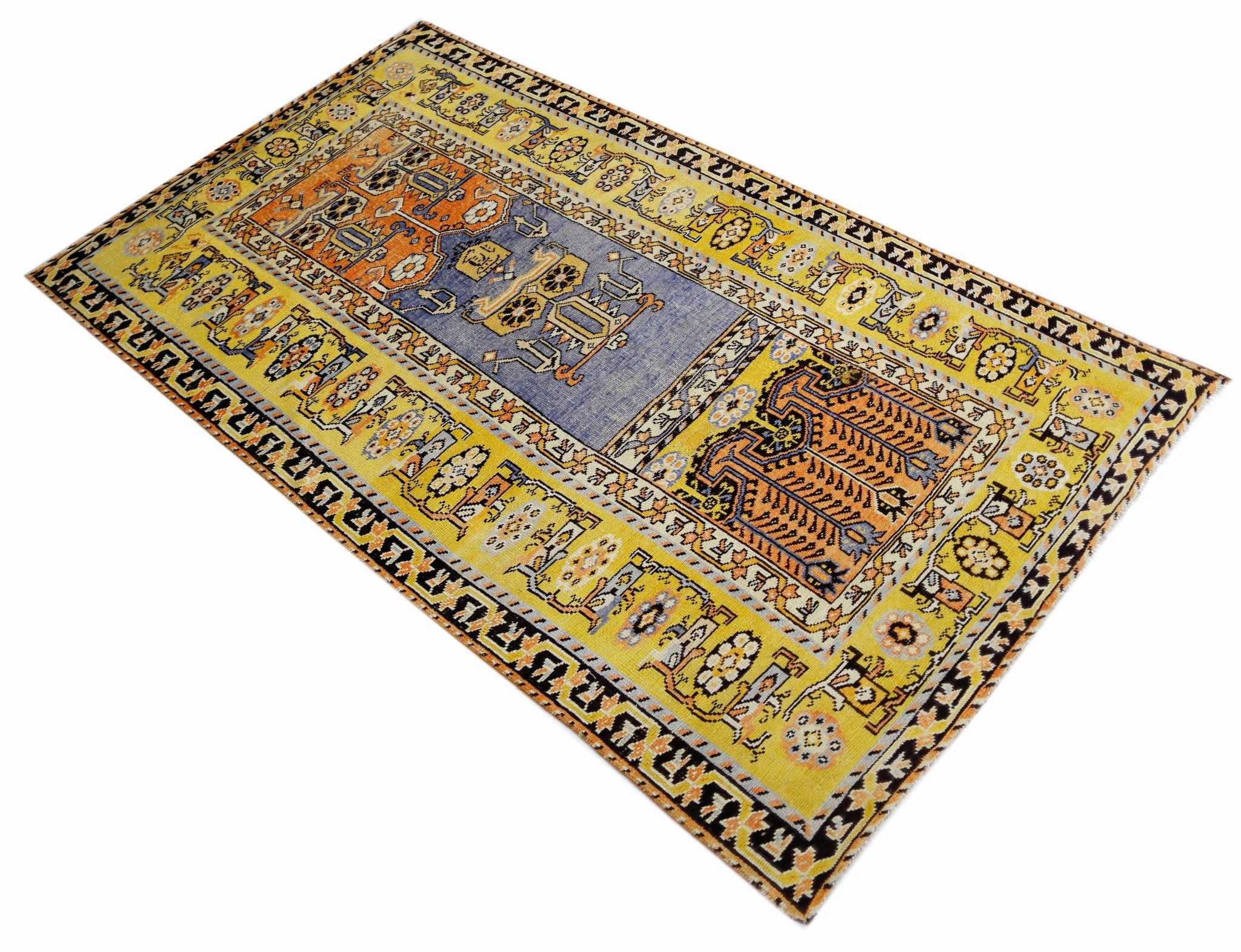 Handmade Vintage Turkish Rug | 207 x 110 cm | 6'9" x 3'7" - Najaf Rugs & Textile