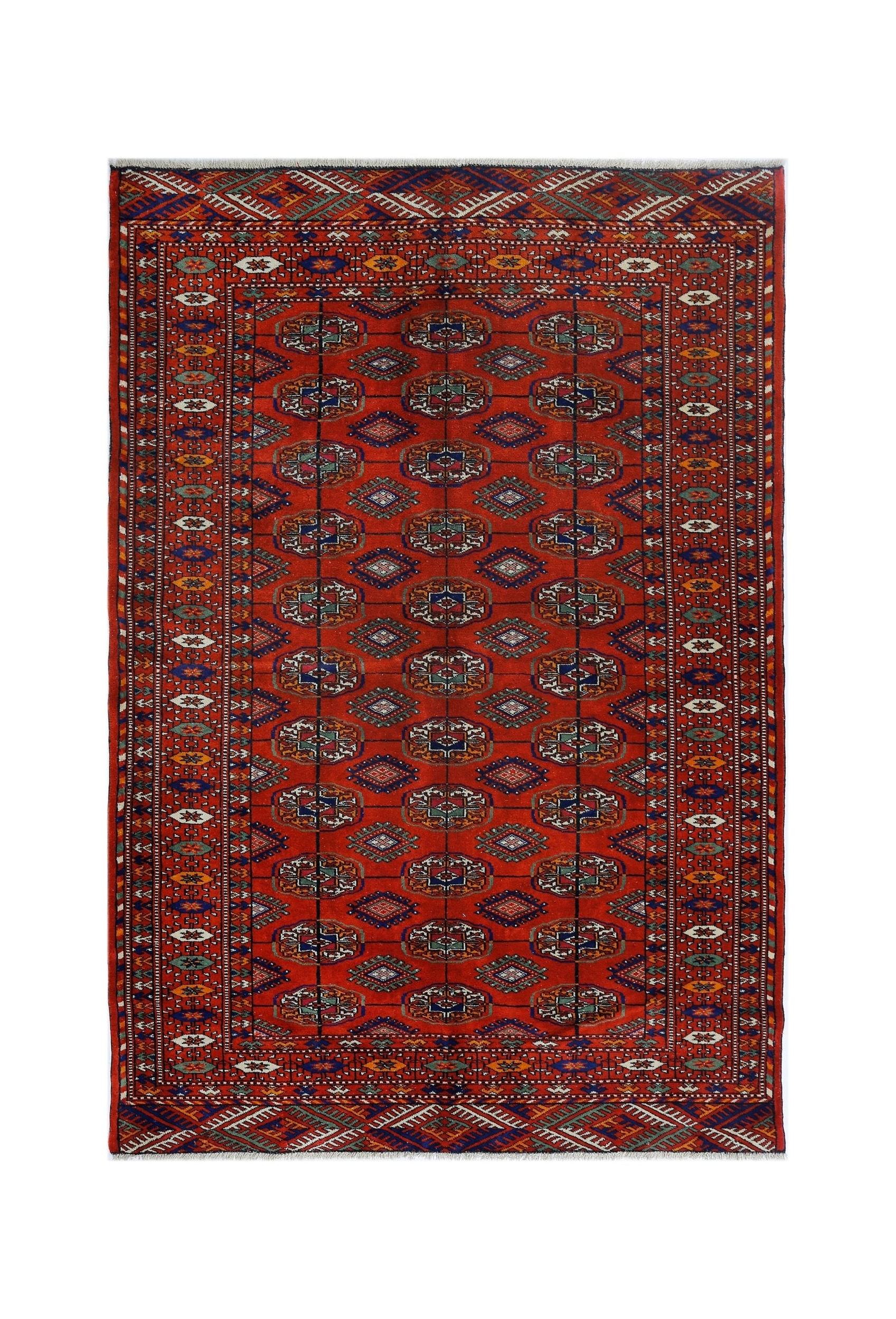 Handmade Vintage Tekke Turkmen Sara Rug | 184 x 117 cm | 6'1" x 4'2" - Najaf Rugs & Textile