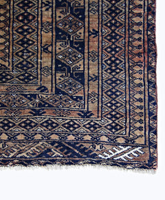 Handmade Vintage Afghan Turkmen Bokhara Rug | 218 x 158 cm | 7'2" x 5'2" - Najaf Rugs & Textile
