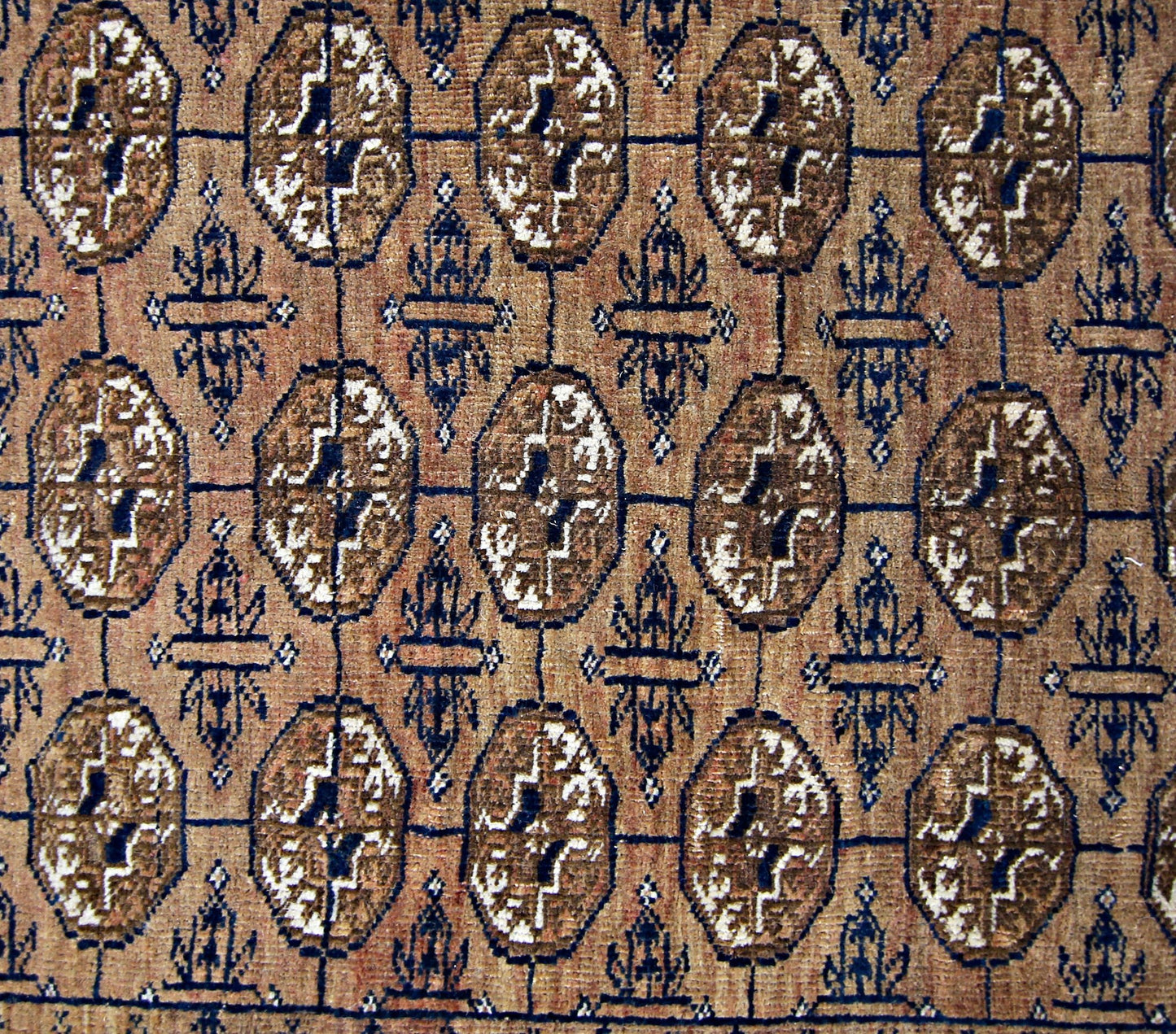 Handmade Vintage Afghan Turkmen Bokhara Rug | 218 x 158 cm | 7'2" x 5'2" - Najaf Rugs & Textile