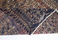 Handmade Vintage Afghan Turkmen Bokhara Rug | 218 x 158 cm | 7'2" x 5'2" - Najaf Rugs & Textile