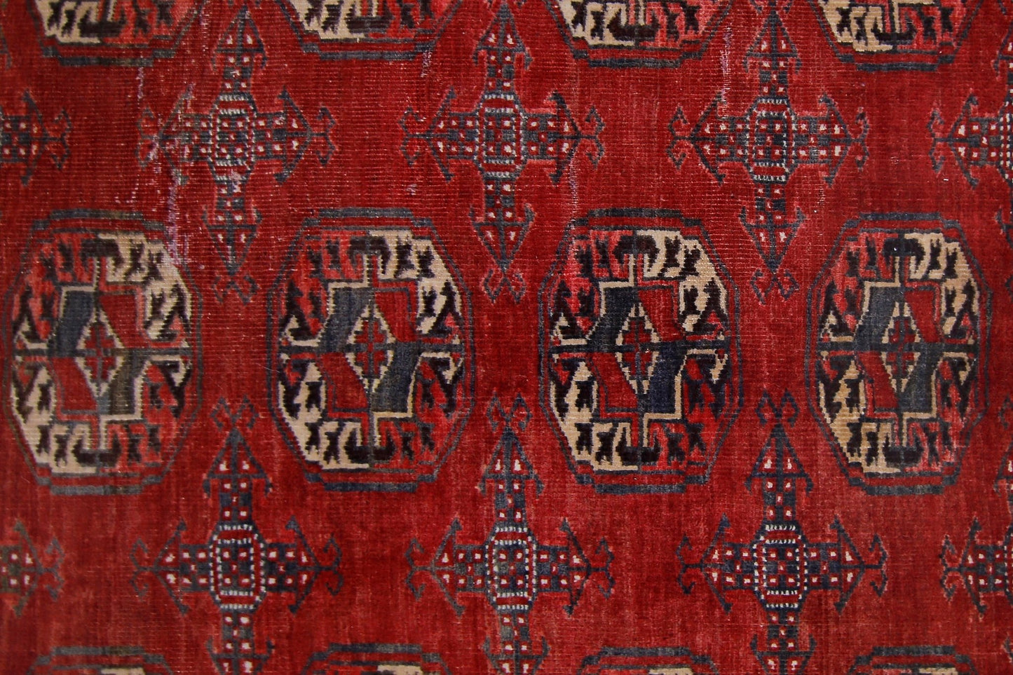 Handmade Vintage Turkmen Tekke Bokhara Rug | 412 x 268 cm | 13'6" x 8'9" - Najaf Rugs & Textile