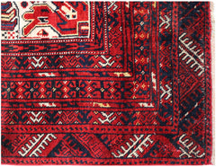 Handmade Vintage Afghan Turkmen Mowari Rug | 415 x 301 cm | 13'7" x 9'10" - Najaf Rugs & Textile
