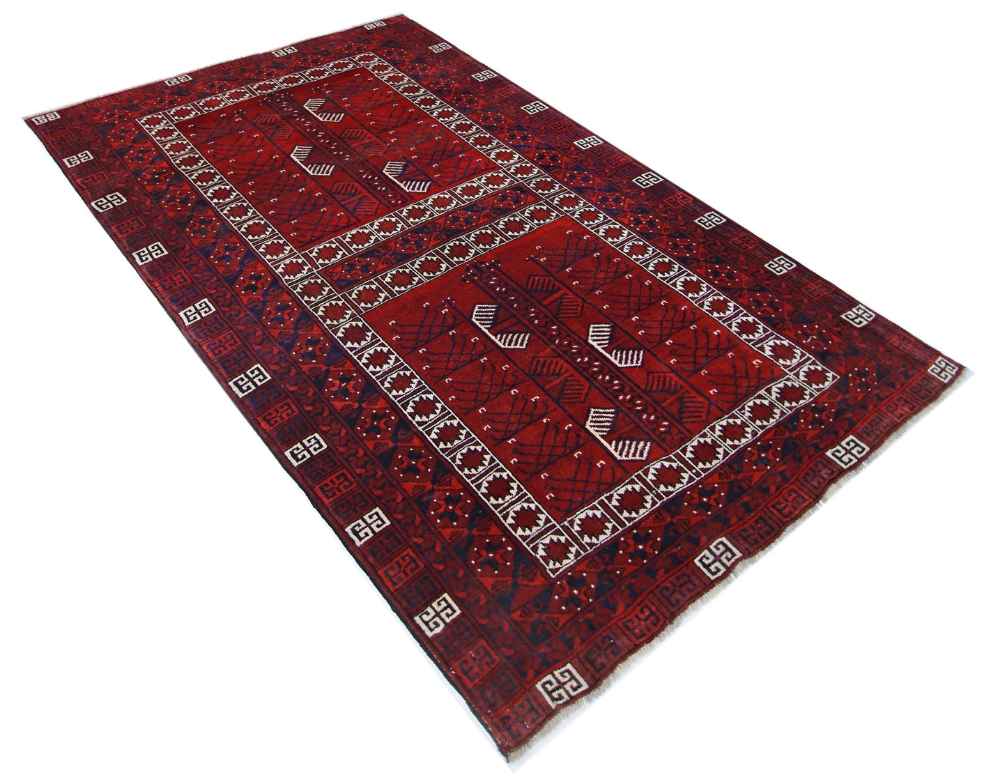 Handmade Vintage Turkmen Tekke Engsi Rug | 209 x 136 cm | 6'10" x 4'5" - Najaf Rugs & Textile