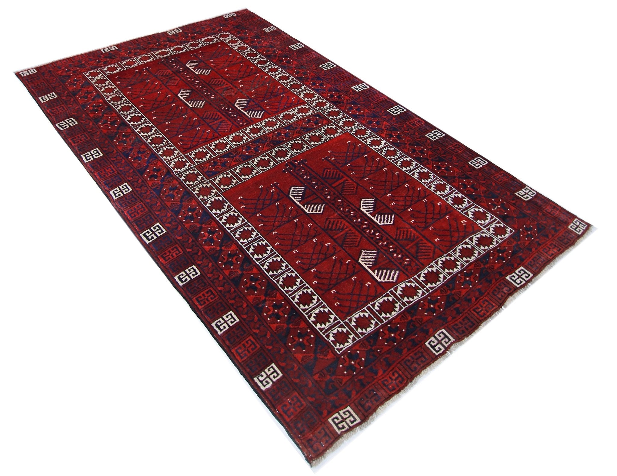 Handmade Vintage Turkmen Tekke Engsi Rug | 209 x 136 cm | 6'10" x 4'5" - Najaf Rugs & Textile
