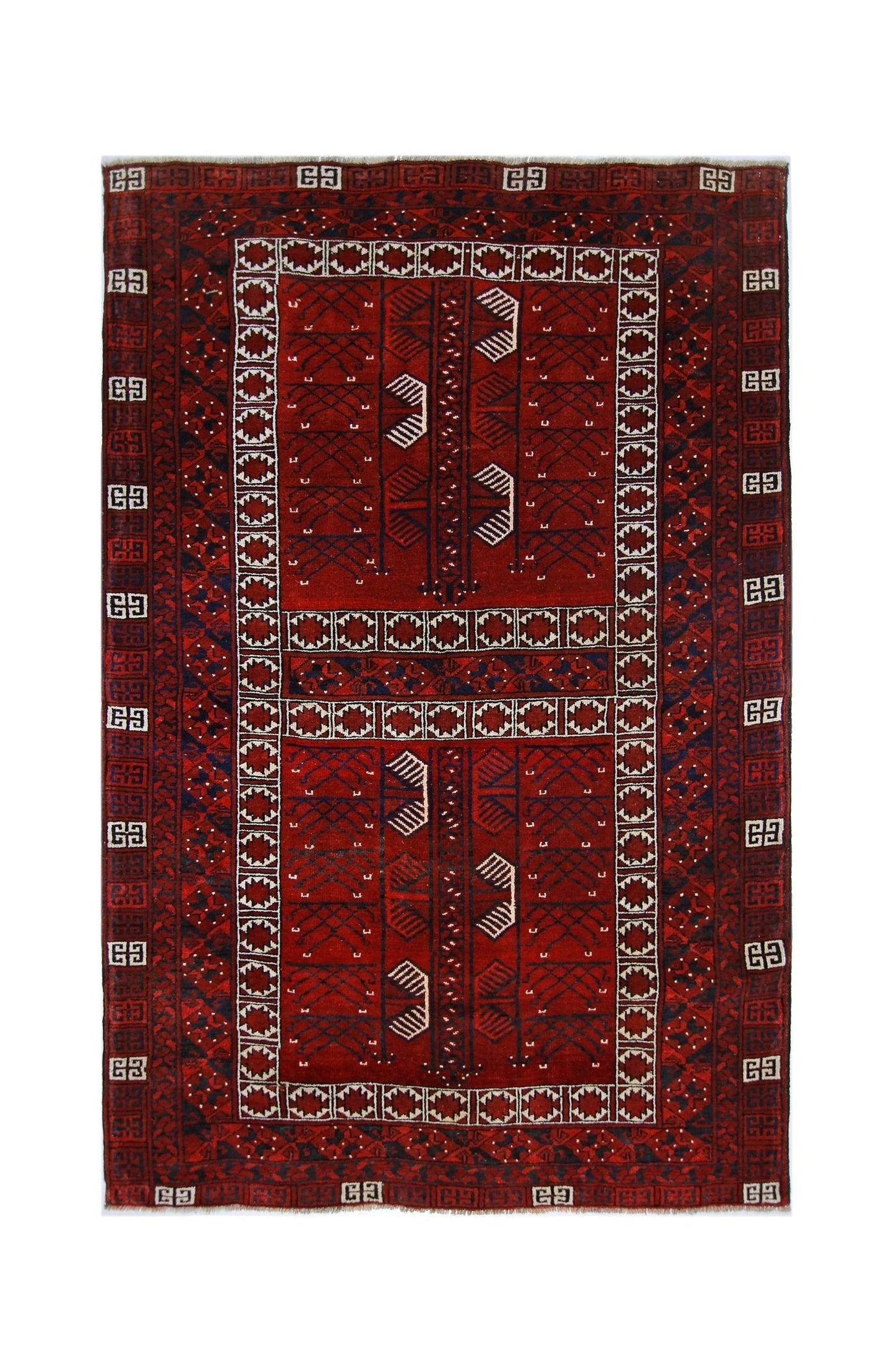 Handmade Vintage Turkmen Tekke Engsi Rug | 209 x 136 cm | 6'10" x 4'5" - Najaf Rugs & Textile