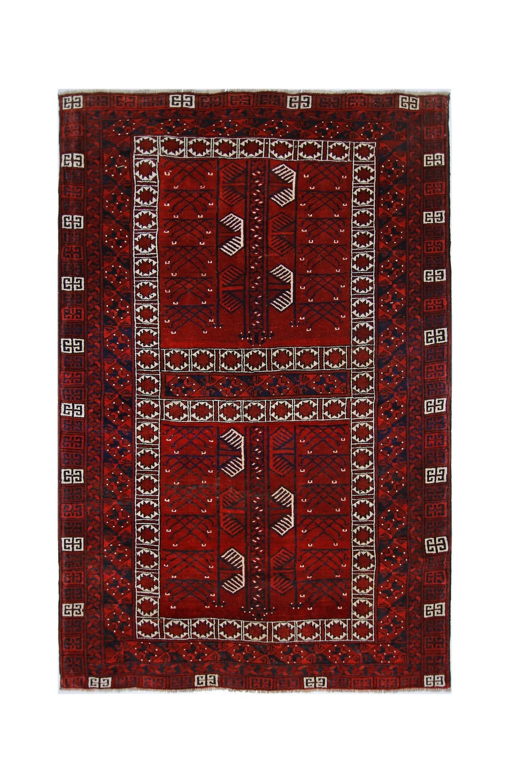Handmade Vintage Turkmen Tekke Engsi Rug | 209 x 136 cm | 6'10" x 4'5" - Najaf Rugs & Textile