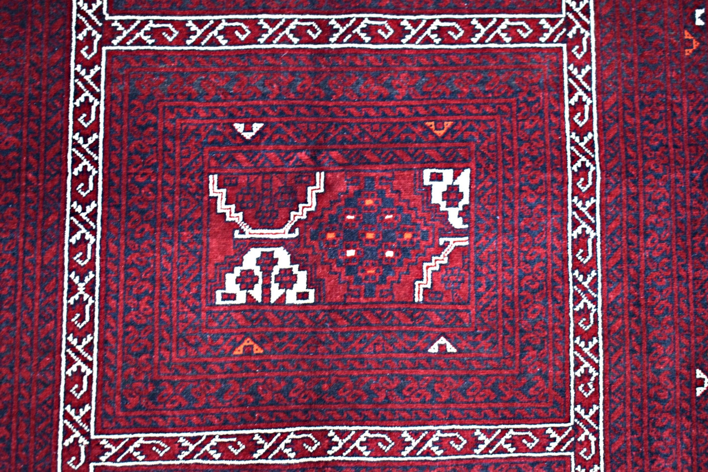 Handmade Vintage Afghan Turkmen Rug | 252 x 162 cm | 8'3" x 5'3" - Najaf Rugs & Textile