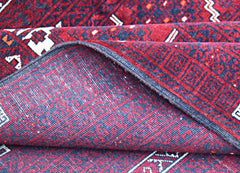Handmade Vintage Afghan Turkmen Rug | 252 x 162 cm | 8'3" x 5'3" - Najaf Rugs & Textile