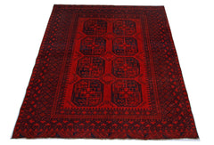 Handmade Afghan Turkmen Elephant's Foot Rug | 187 x 151 cm | 6'2" x 4'11" - Najaf Rugs & Textile
