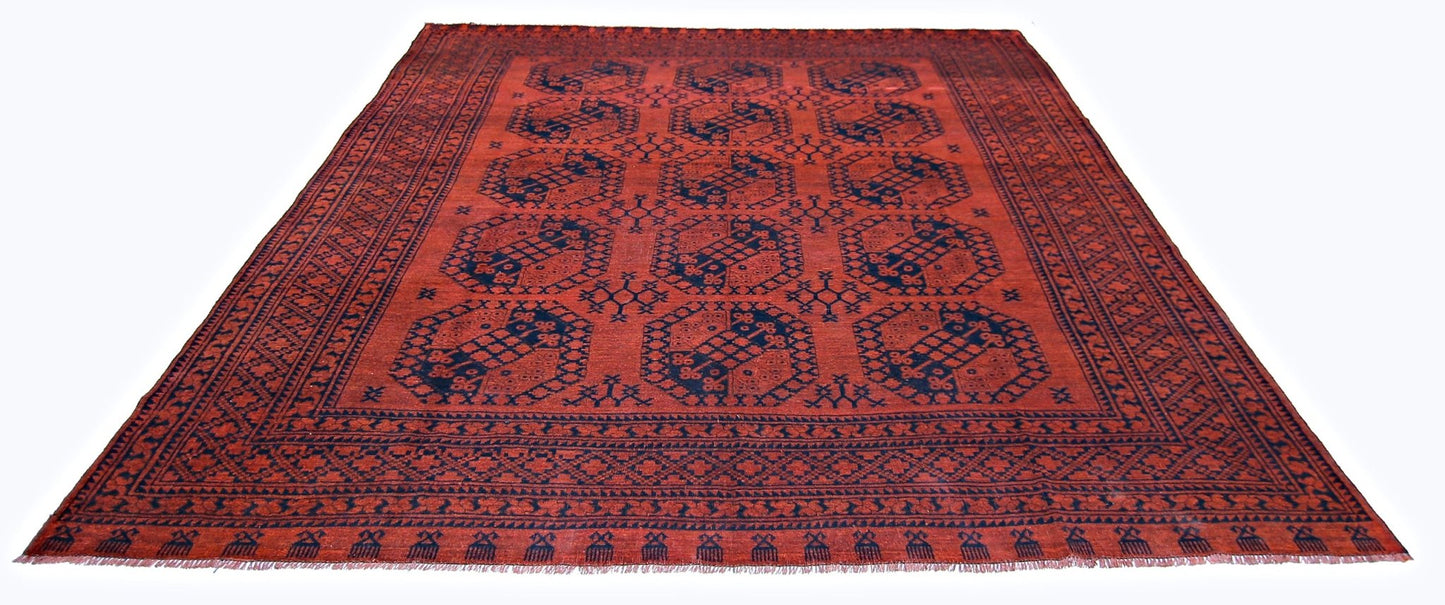 Handmade Antique Afghan Turkmen Rug | 307 x 262 cm | 10'1" x 8'7" - Najaf Rugs & Textile