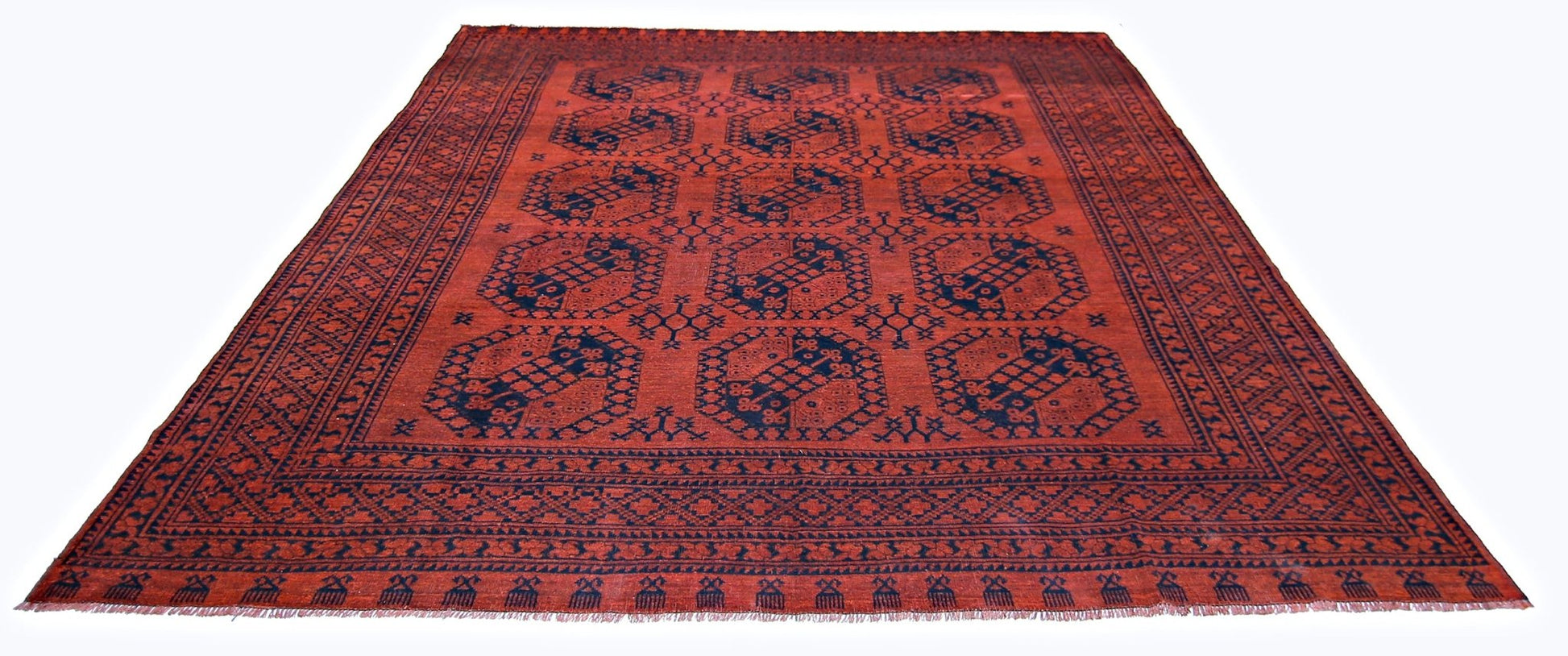 Handmade Antique Afghan Turkmen Rug | 307 x 262 cm | 10'1" x 8'7" - Najaf Rugs & Textile