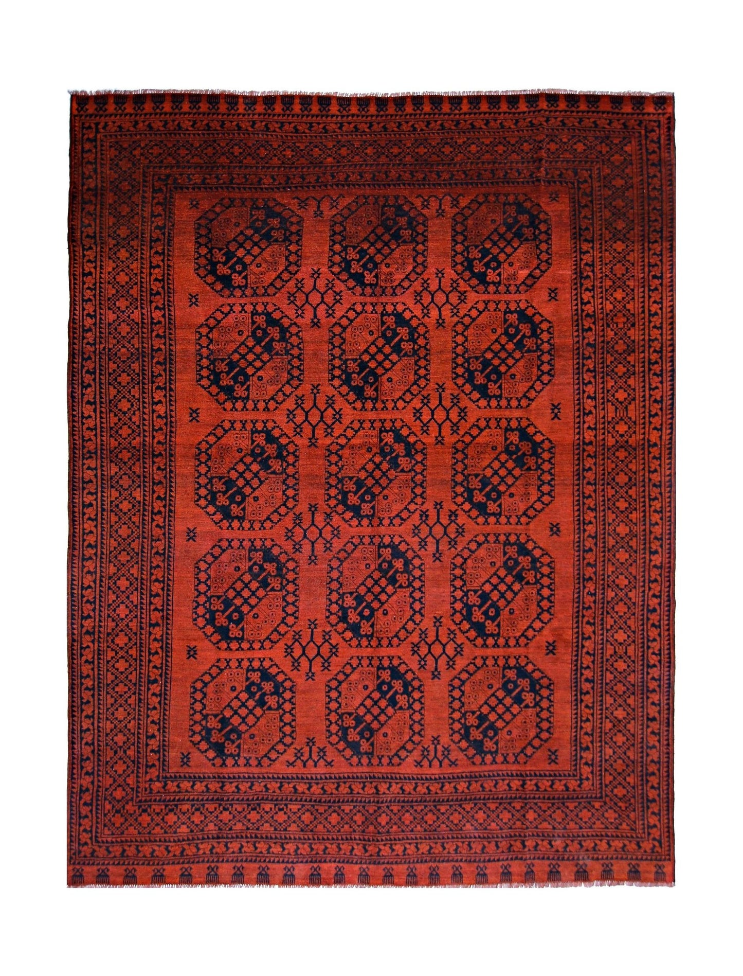 Handmade Antique Afghan Turkmen Rug | 307 x 262 cm | 10'1" x 8'7" - Najaf Rugs & Textile