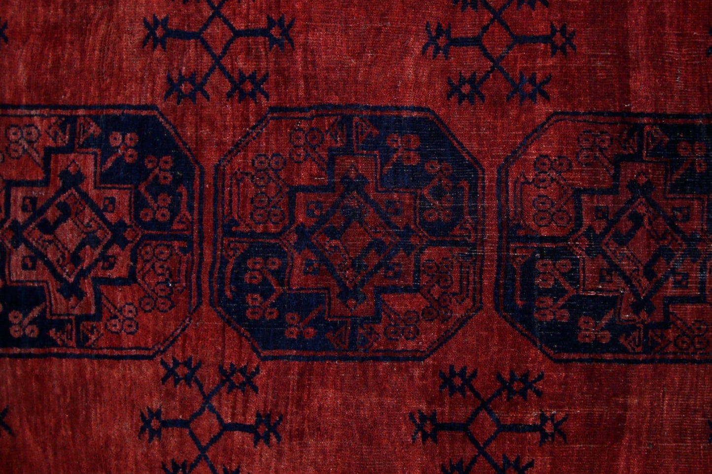 Handmade Vintage Afghan Turkmen Rug | 352 x 308 cm | 11'7" x 10'1" - Najaf Rugs & Textile