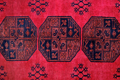 Handmade Vintage Afghan Turkmen Rug | 368 x 311 cm | 12'1" x 10'2" - Najaf Rugs & Textile