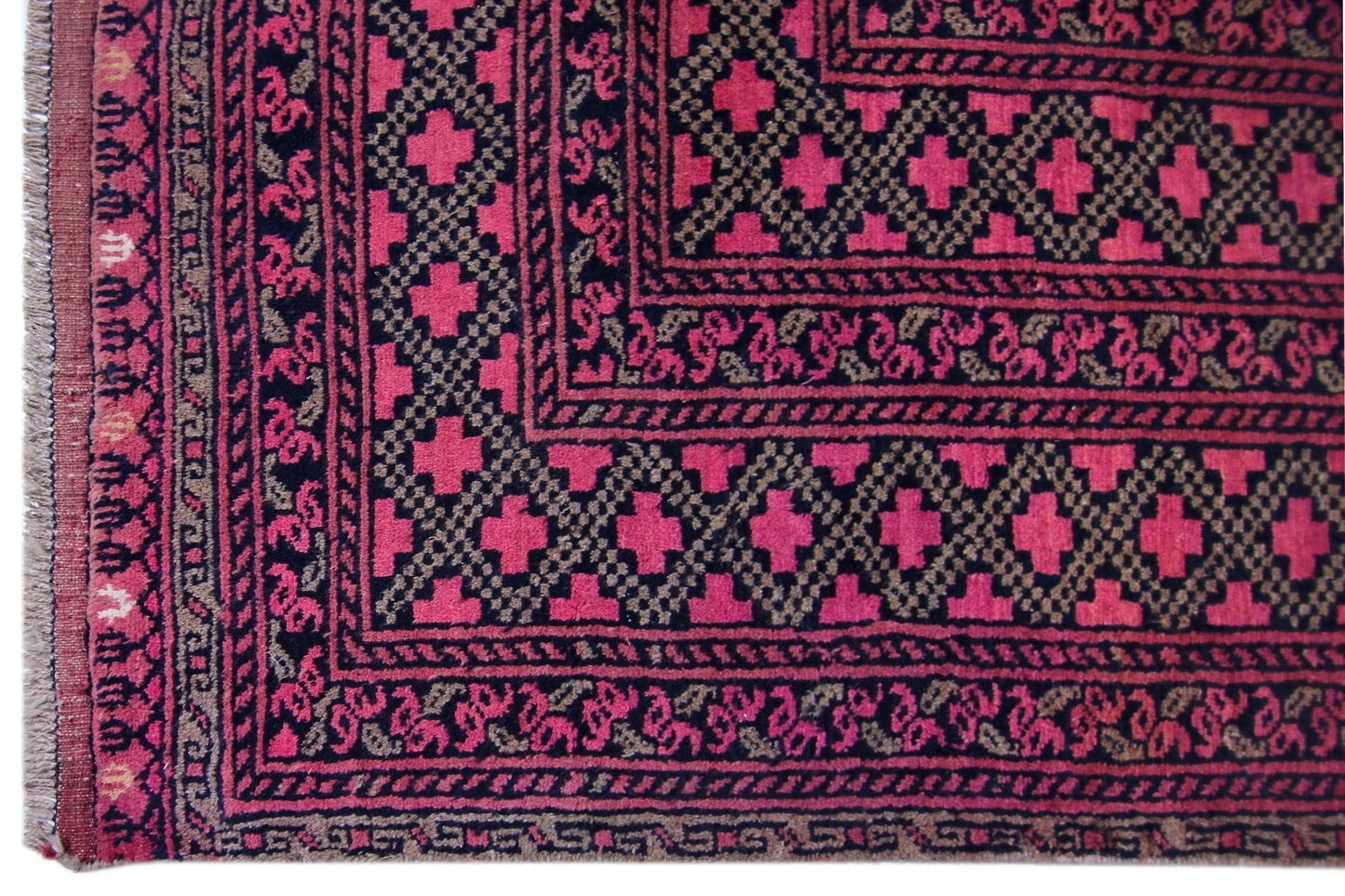 Handmade Vintage Afghan Turkmen Rug | 392 x 306 cm | 12'10" x 10'1" - Najaf Rugs & Textile