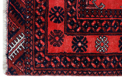 Handmade Vintage Afghan Turkmen Rug | 117 x 72 cm | 3'10" x 2'4" - Najaf Rugs & Textile