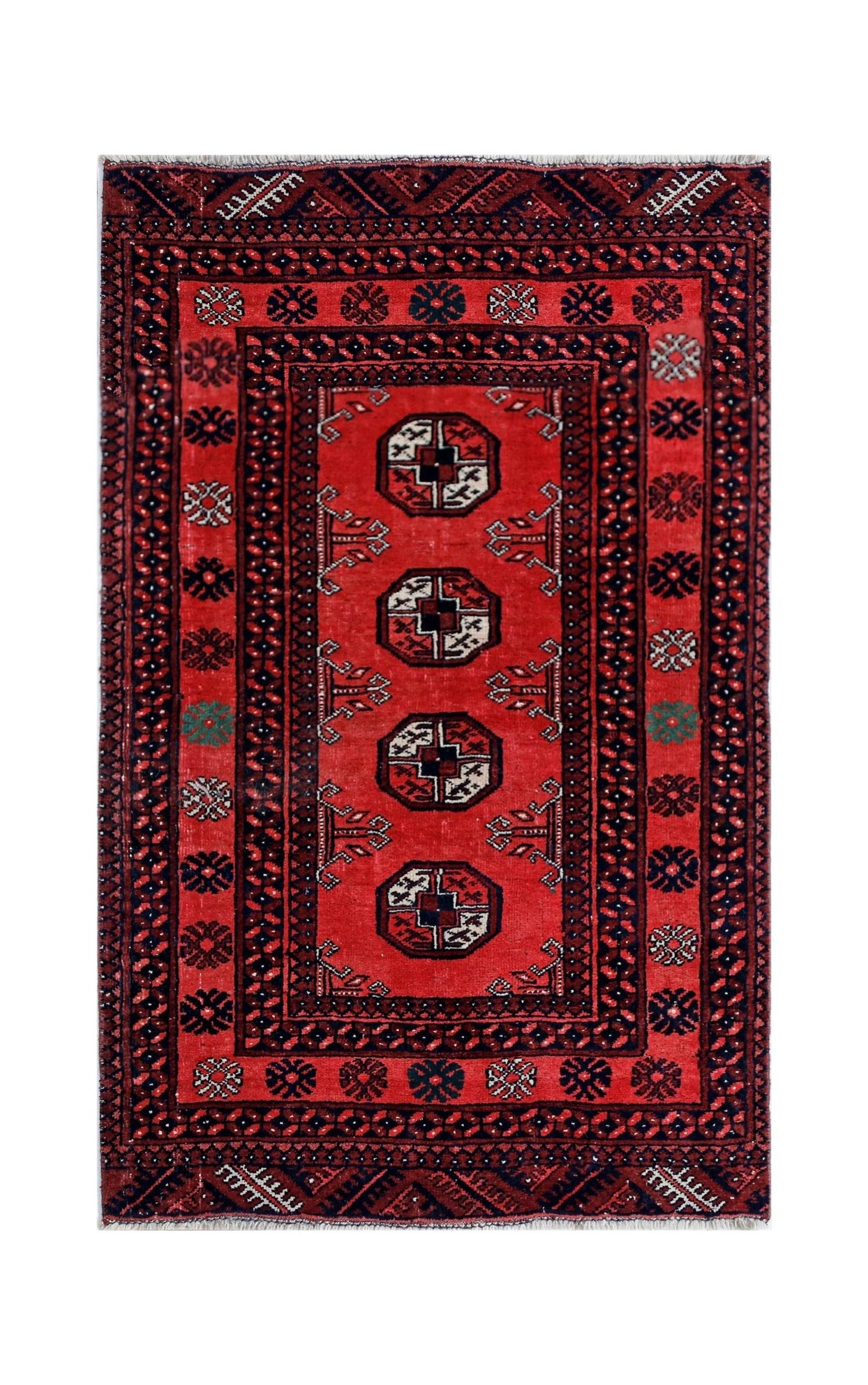 Vintage Turkmen Mauri Rug