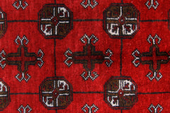 Handmade Afghan Vintage Turkmen Rug | 118 x 81 cm | 3'10" x 2'8" - Najaf Rugs & Textile