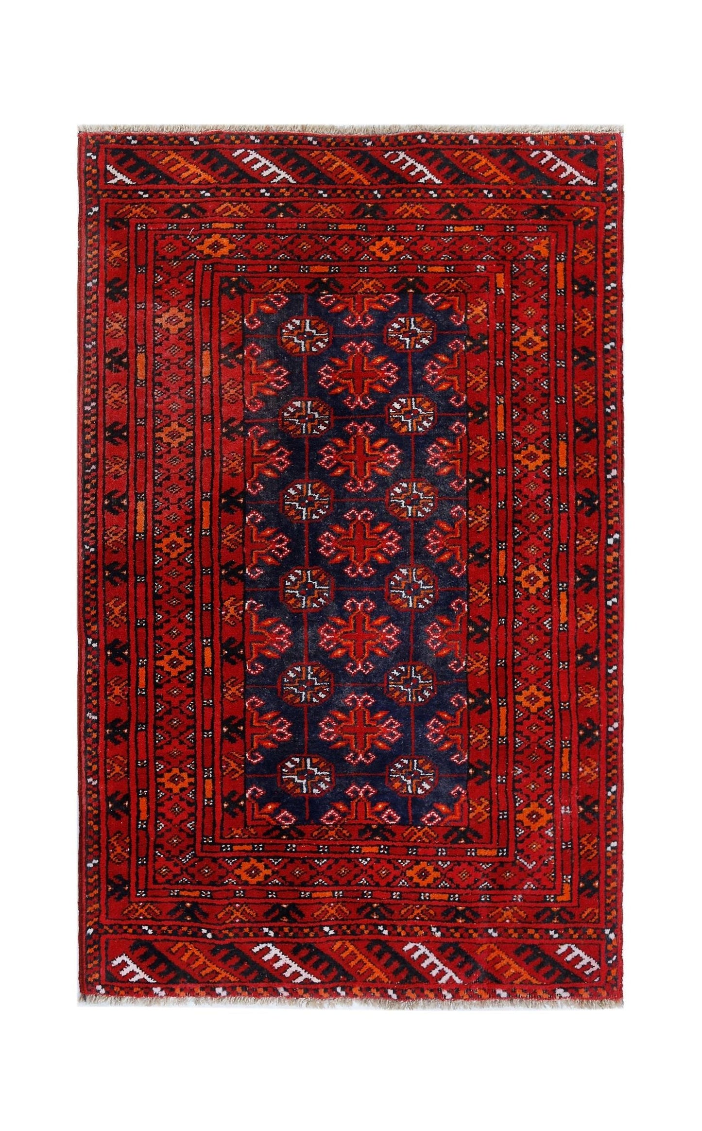 Handmade Afghan Turkmen Rug | 124 x 81 cm | 4'1" x 2'8" - Najaf Rugs & Textile