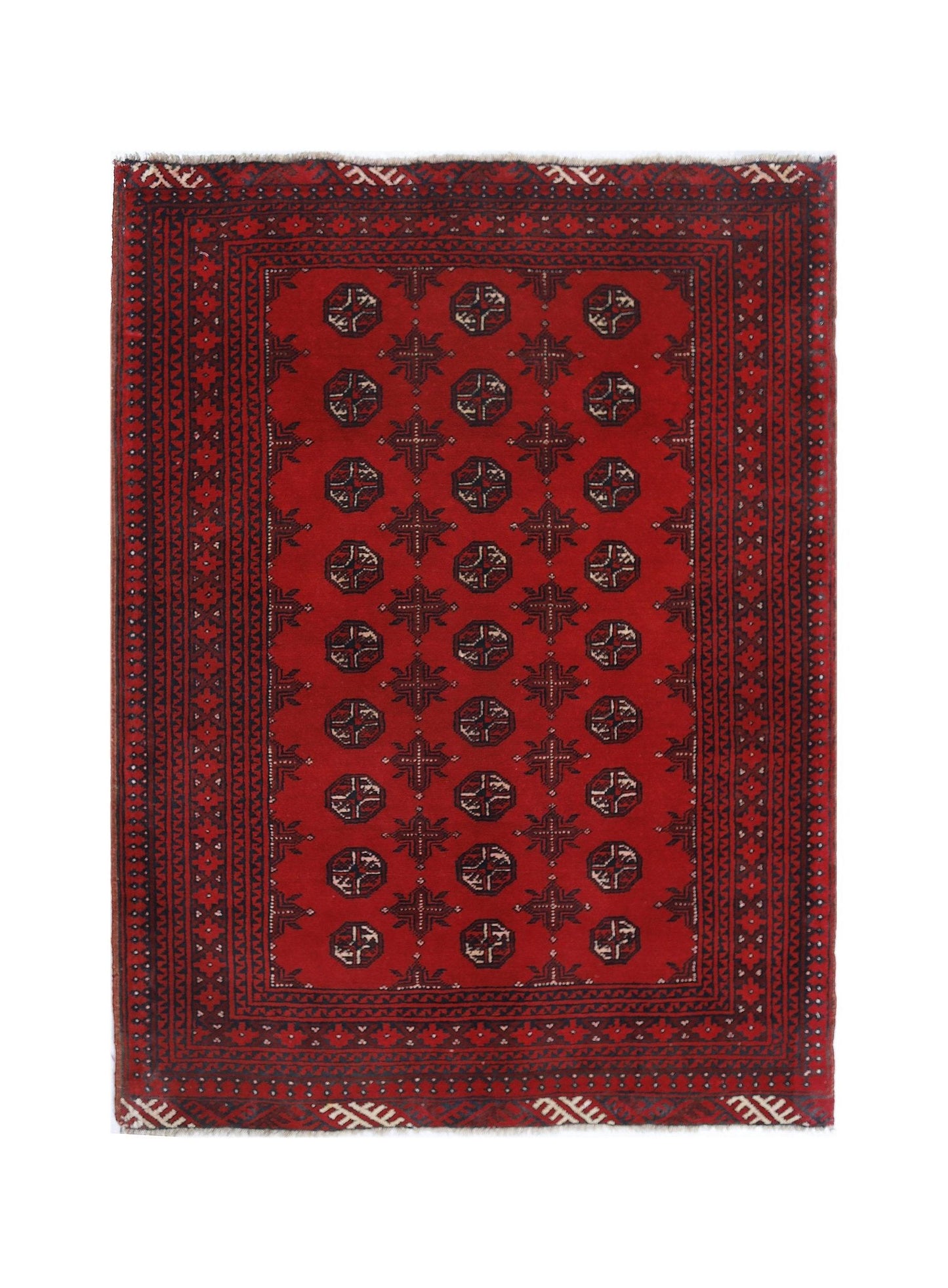 Handmade Afghan Turkmen Rug | 135 x 103 cm | 4'5" x 3'5" - Najaf Rugs & Textile