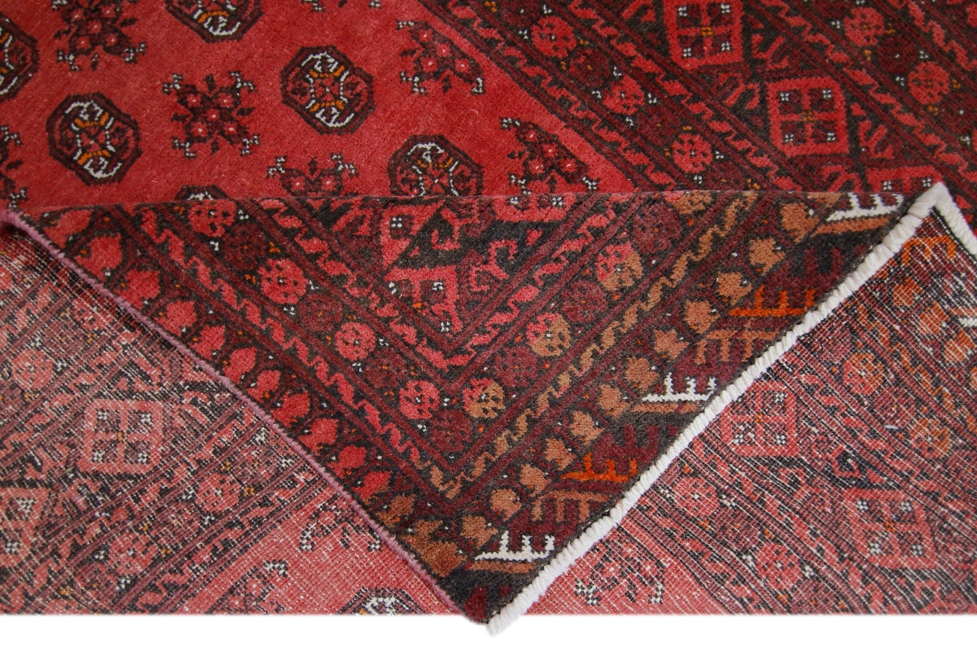 Handmade Afghan Turkmen Rug | 187 x 103 cm | 6'2" x 3'4" - Najaf Rugs & Textile